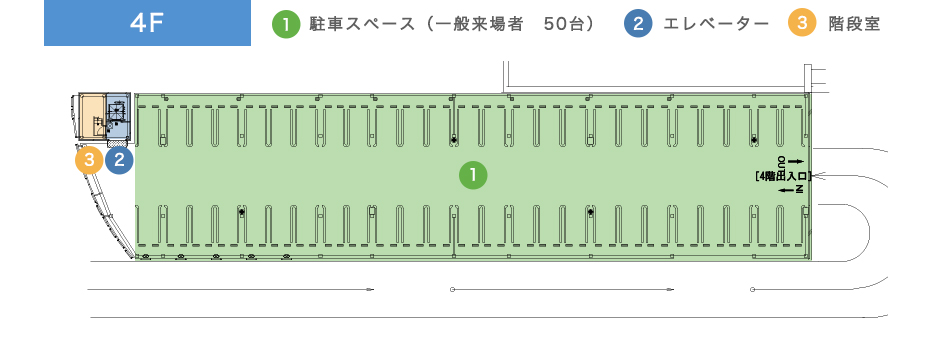 4F 一般来場者　50台