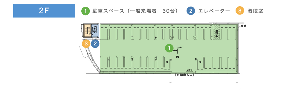 2F 一般来場者　30台